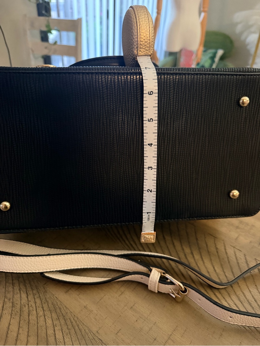 Women’s Two-Tone Pink and Black Structured Satchel with Gold Hardware - Picture 9 of 12